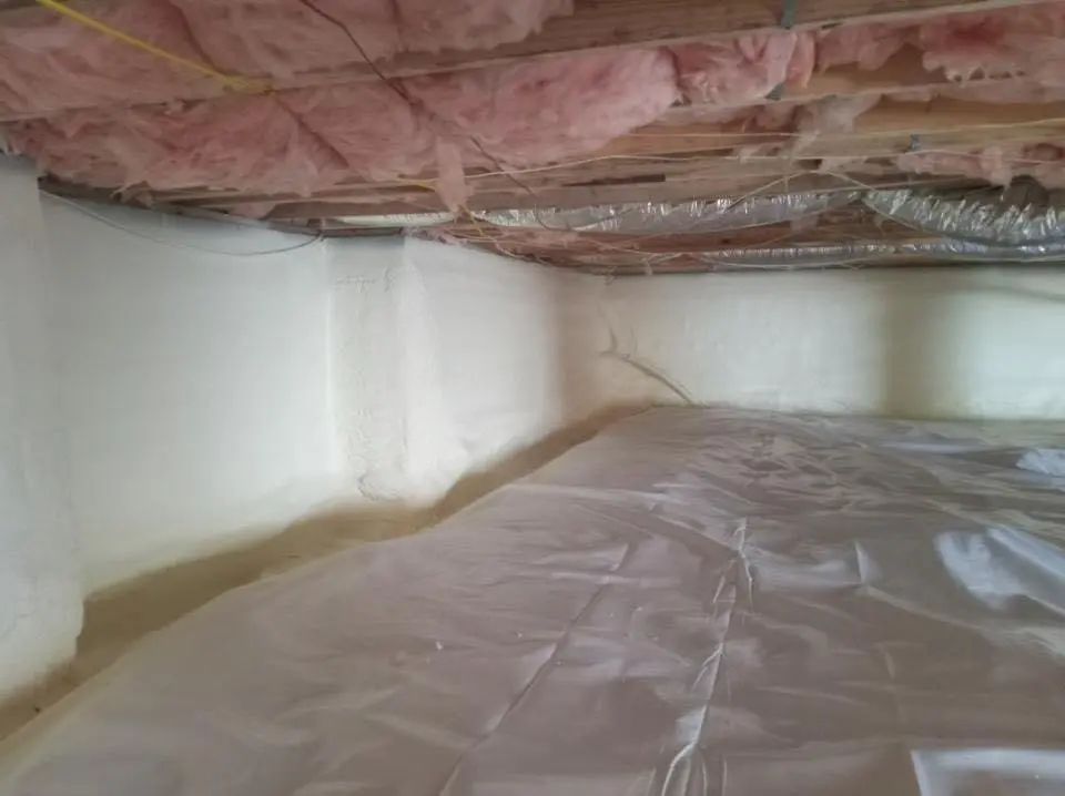 Crawl space encapsulation with closed-cell spray foam for Flat Roof Repair in Broadalbin